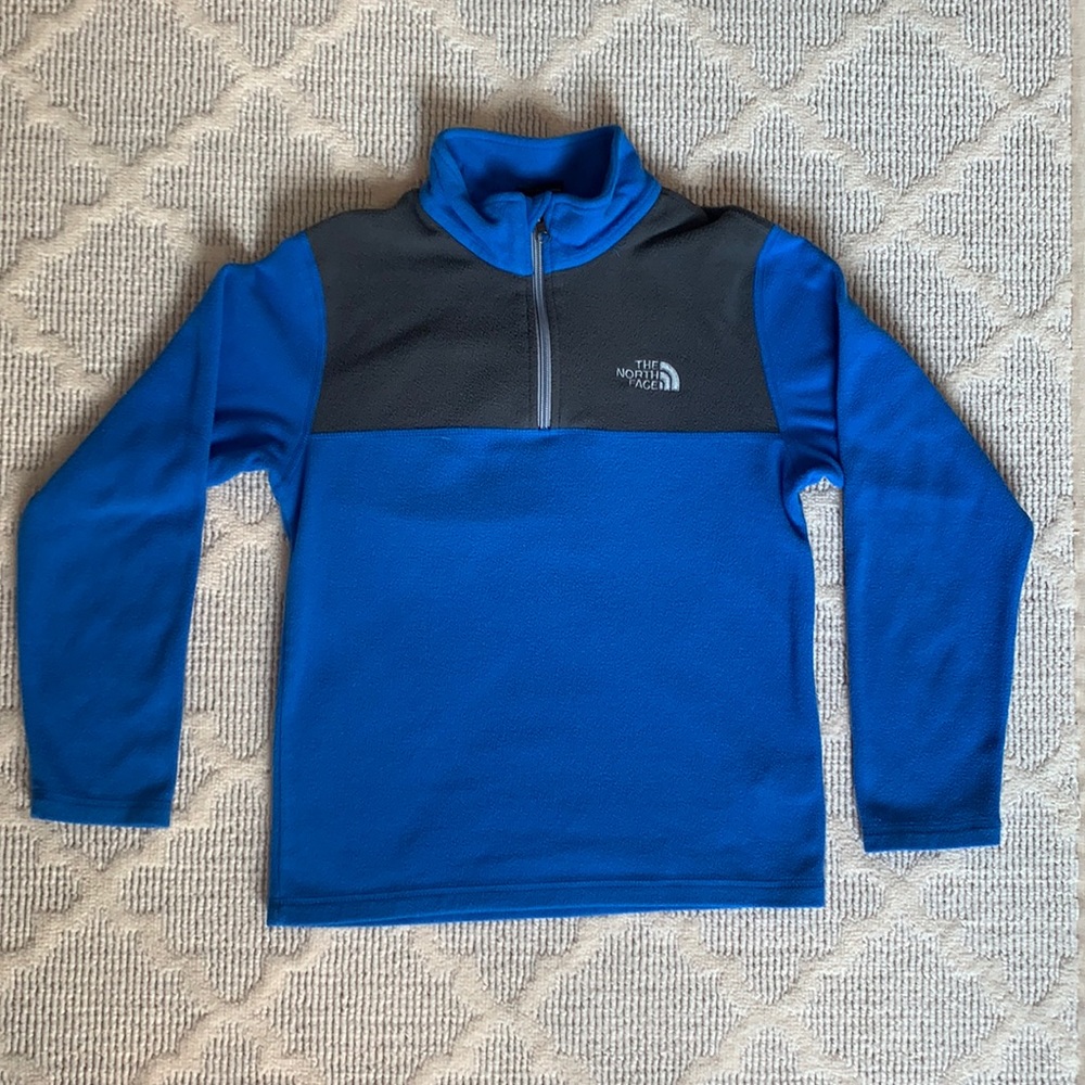 Boys North Face fleece in royal blue/gray
